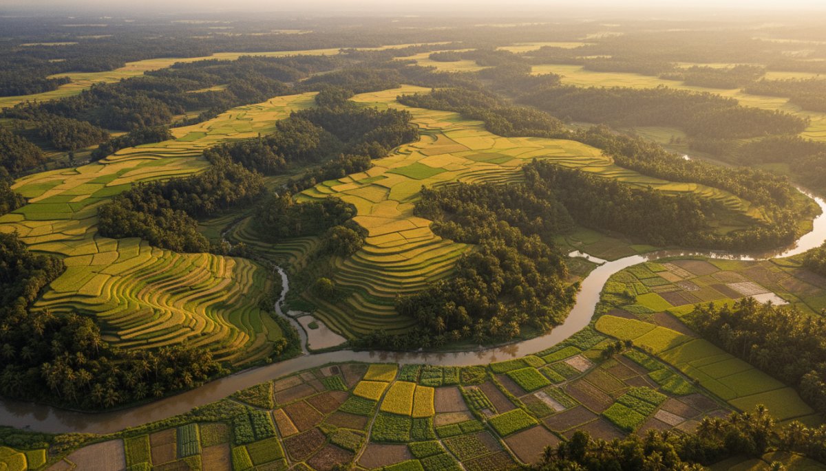 東南アジアの農業地帯と主要作物分布