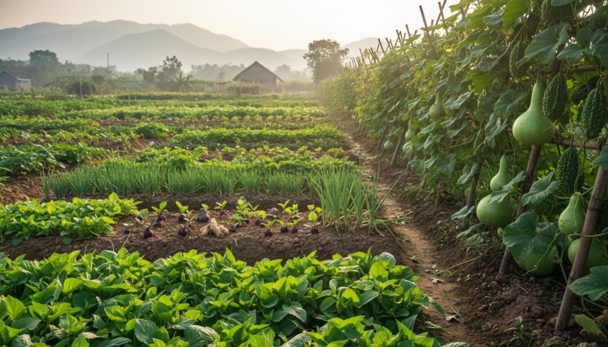 ベトナム主要野菜品種の栽培風景