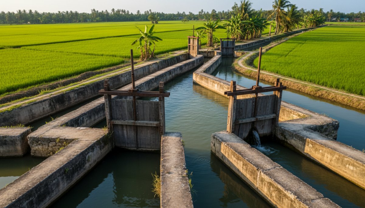 メコンデルタの灌漑システムと水路網
