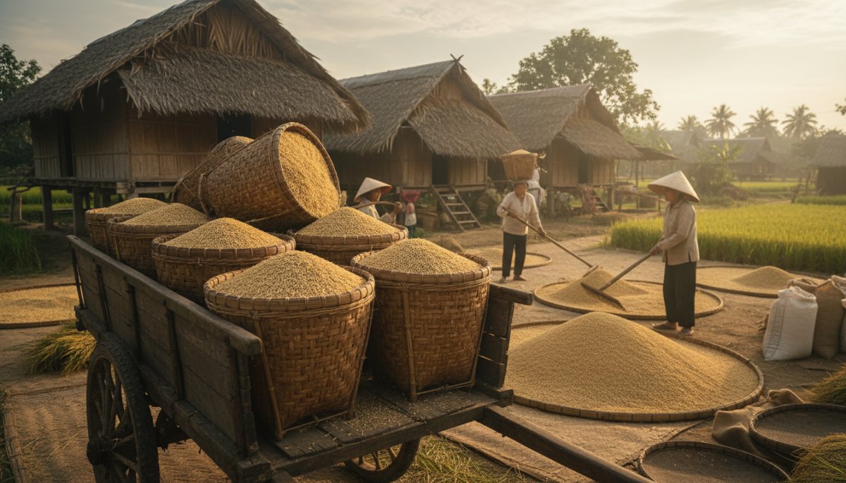 メコンデルタの米流通と集荷の様子