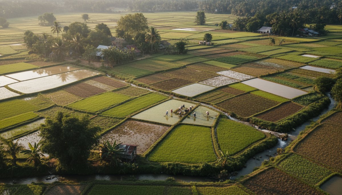 ベトナム小規模農家の田園風景
