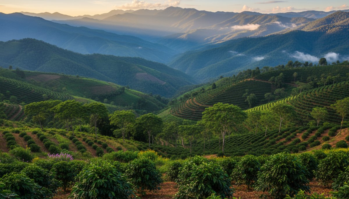 タイ北部の山岳地帯とコーヒー栽培