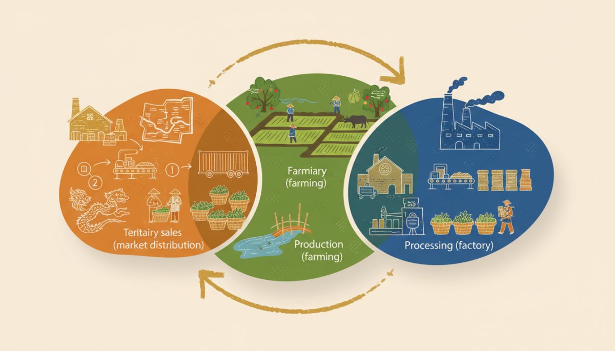 ベトナム農業6次産業化の統合モデル図解