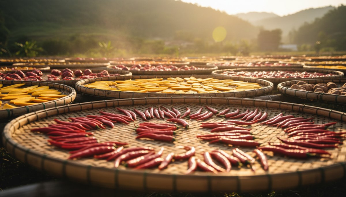 ベトナム農産物の乾燥加工プロセス