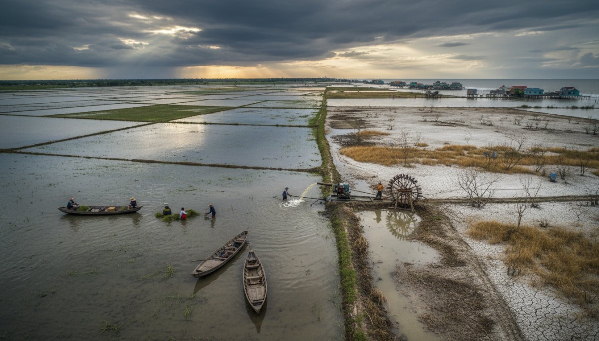 メコンデルタの気候変動影響を示す環境変化