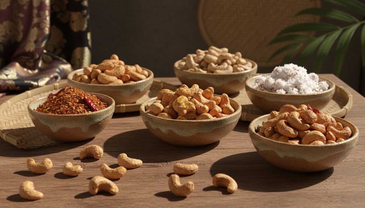 ベトナム産カシューナッツの多様な加工製品